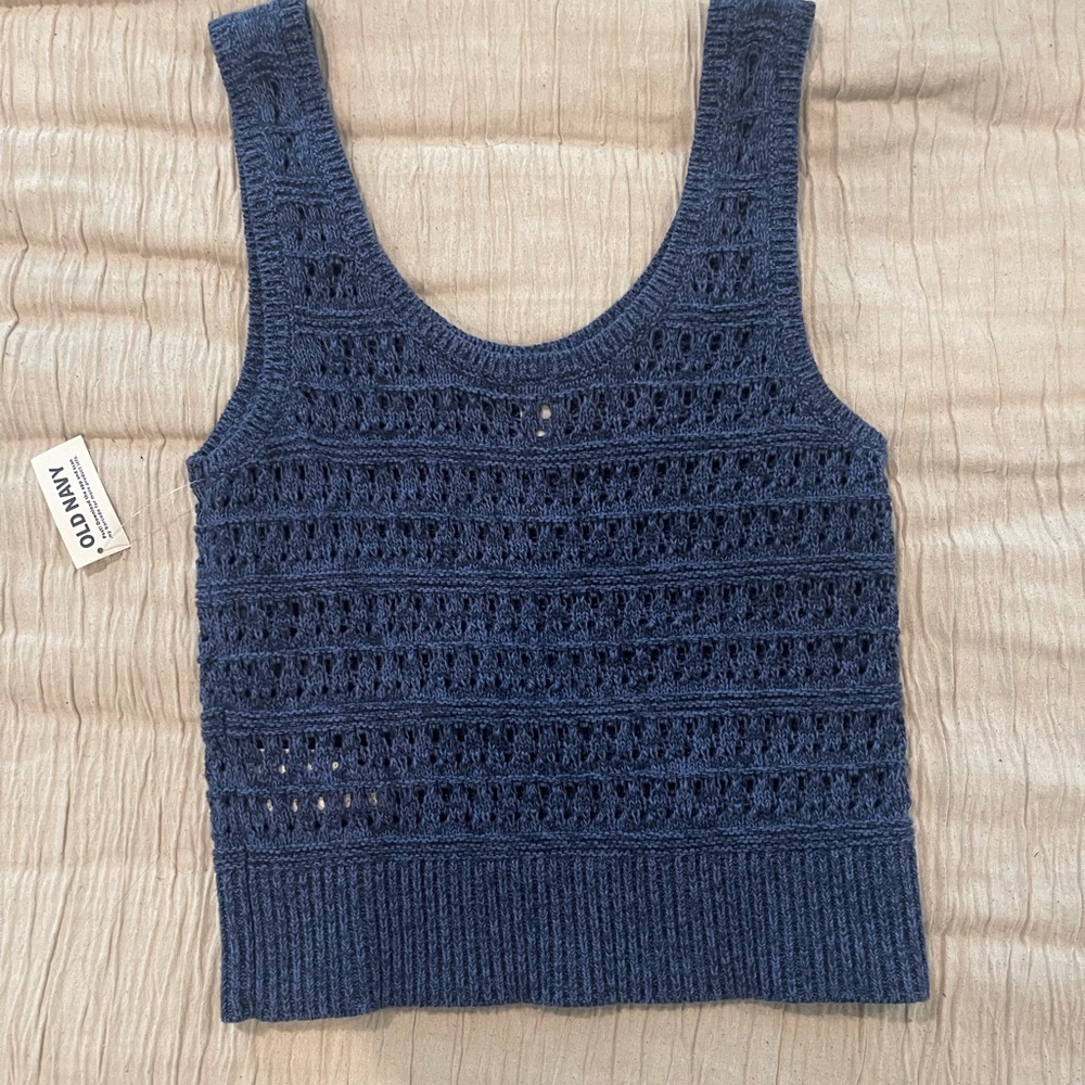Blue knit like tank top